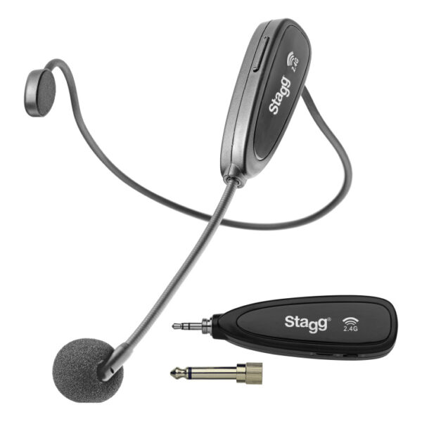 STAGG SUW 12H-BK 2,4 GHz draadloze microfoonheadset, met zender en ontvanger