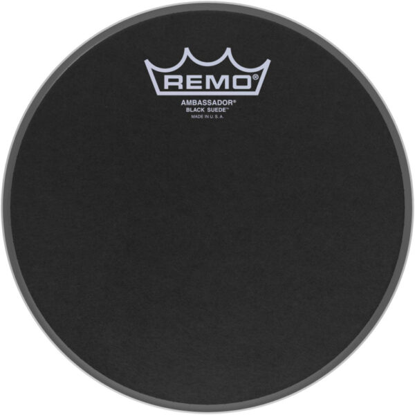 REMO BA-0808-ES 08" Black Suede Ambassador Tomvel