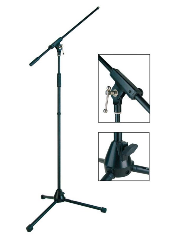 Boston Stage Pro Series MS-1400-BK microphone stand with boom max height 165cm