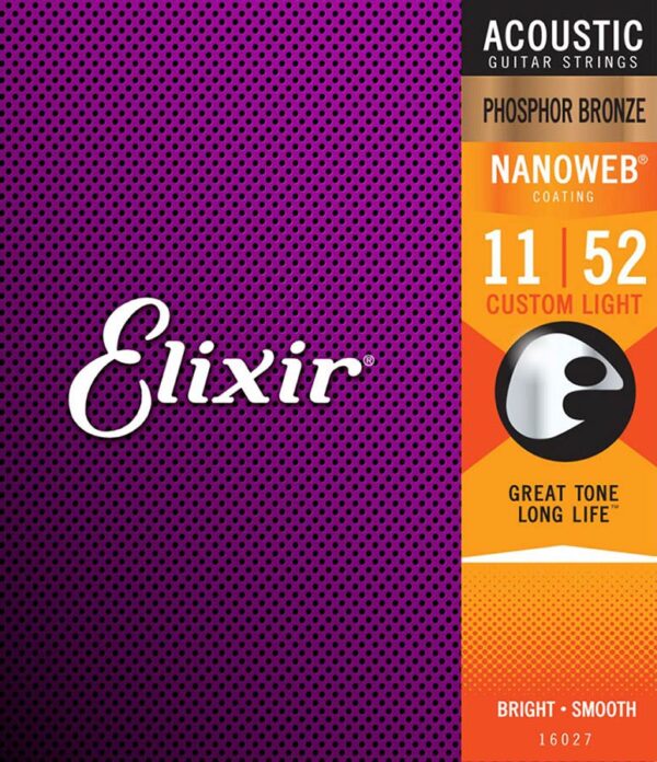 Elixir Nanoweb EL-16027 string set acoustic coated phosphor bronze