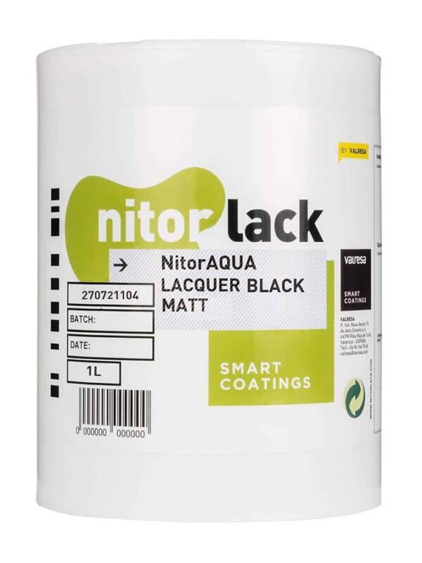 NitorLACK NitorAQUA N270712104 waterbased matte black lacquer - 1000ml can