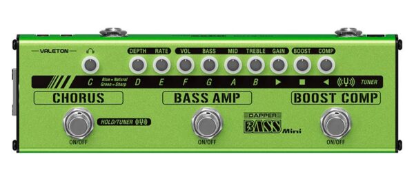 Valeton  MES-2 effect strip DAPPER BASS MINI with tuner + compressor + EQ + chorus